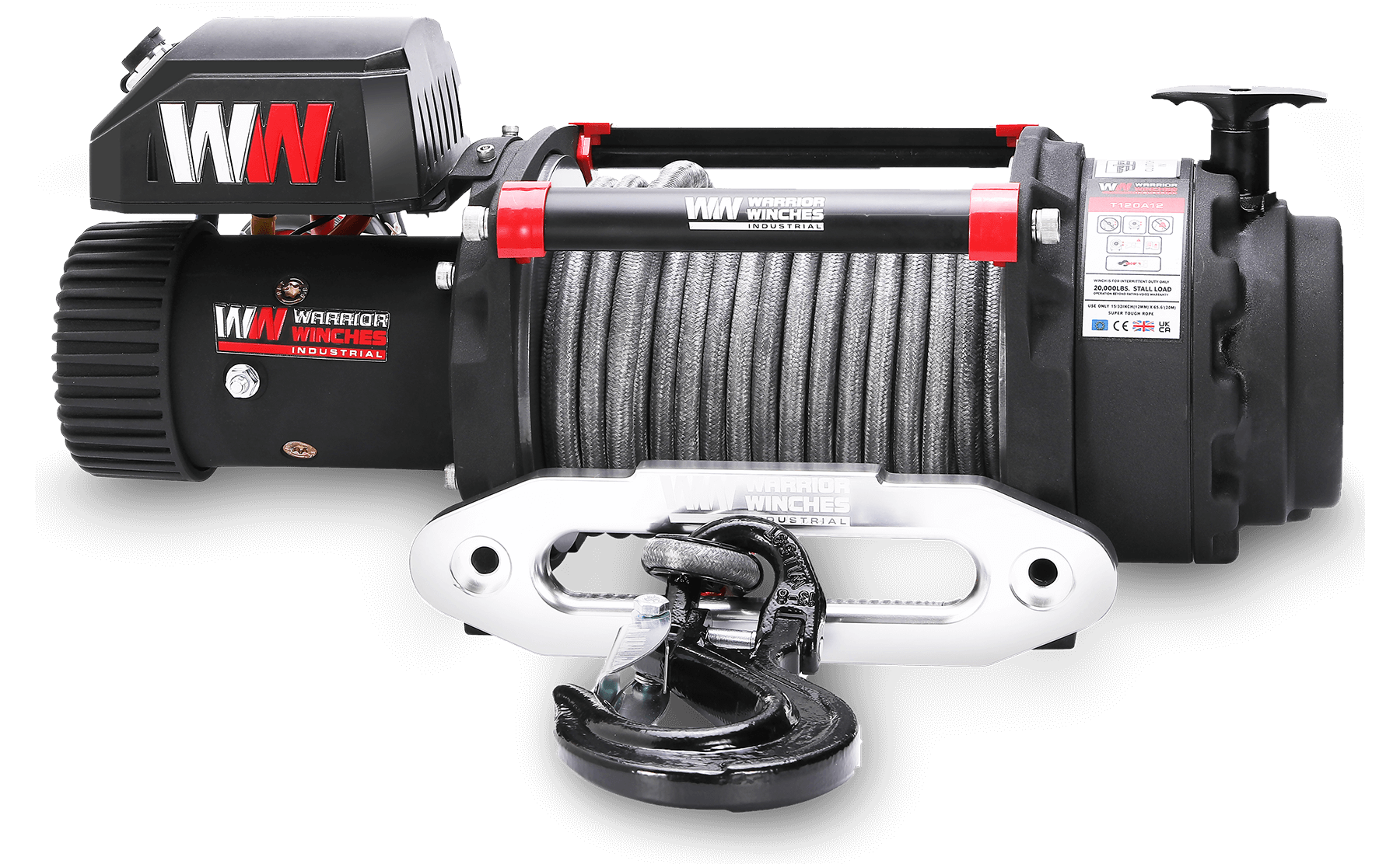 T1000 18,000lb Severe Duty 12v Electric Winch - Synthetic Rope