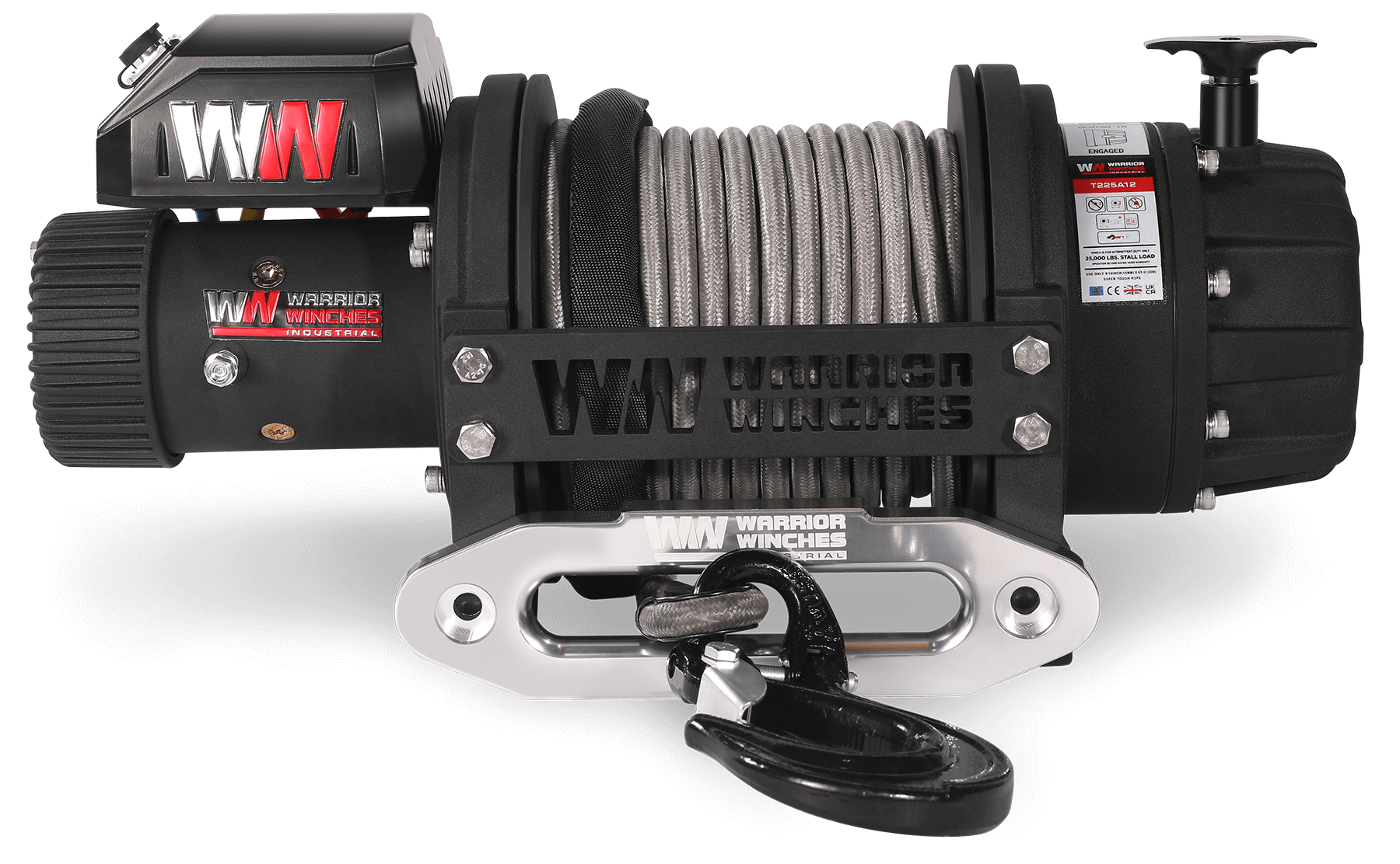T1000 25,000lb Severe Duty 12v Electric Winch - Synthetic Rope