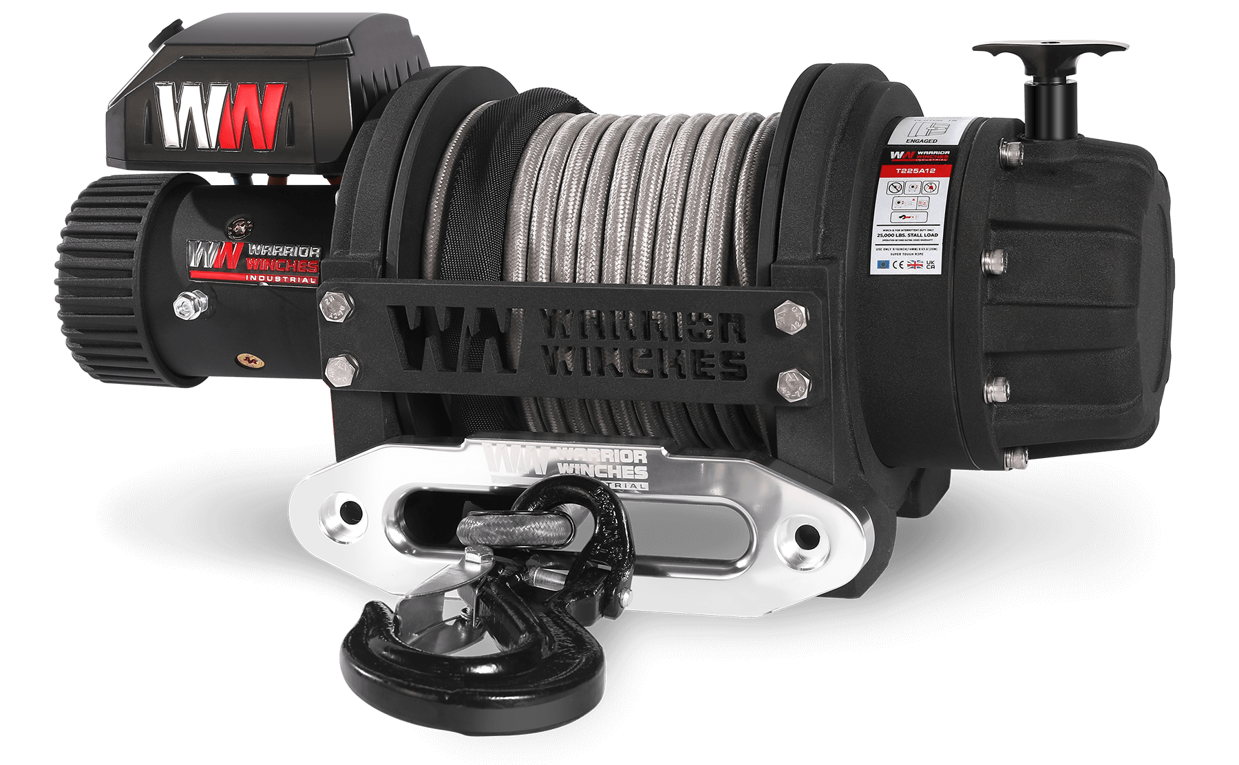 T1000 25,000lb Severe Duty 12v Electric Winch - Synthetic Rope