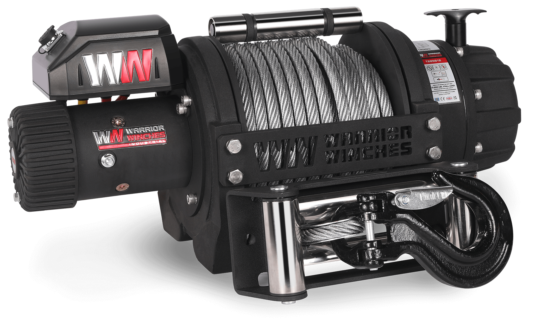 Wrap Rope Winch T1000 25,000lb Severe Duty Winch - Steel Rope | Warrior Winches